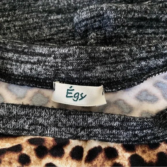 Egy Super Soft Womens Leopard Print Crew neck Jersey Sweater size 1XL - Picture 7 of 9
